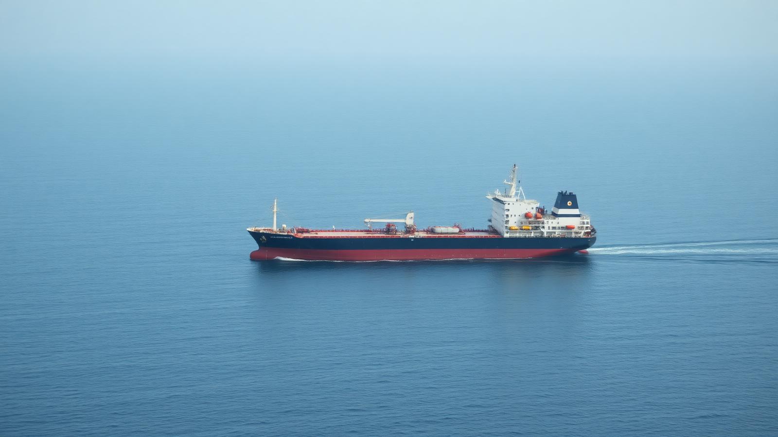 Crude oil tanker under way on open water